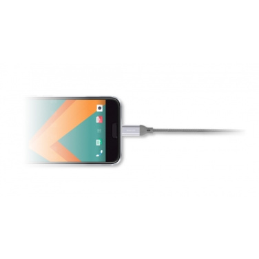 Logotrade corporate gift image of: Nylon data transfer cable LK30 Type - C Quick Charge 3.0