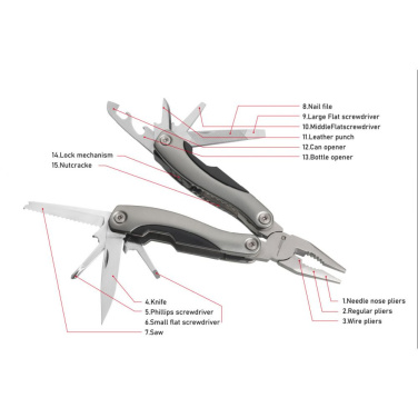 Logo trade business gifts image of: Multitool ARMADOR NEW Schwarzwolf