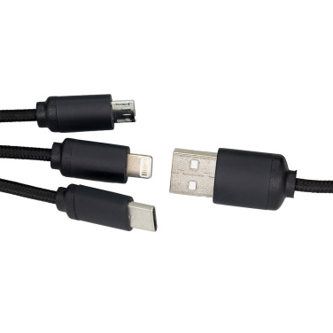 Logo trade promotional items image of: 3in1 long cable with elighted logo for engraving, W201TG