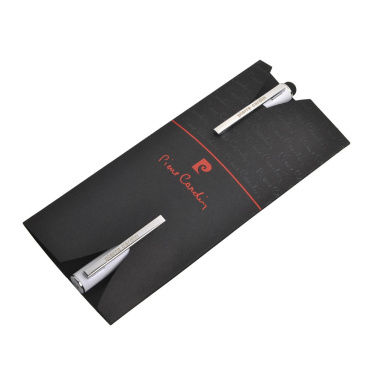Logo trade business gifts image of: Writing set ballpoint pen & roller soft touch CLAUDIE