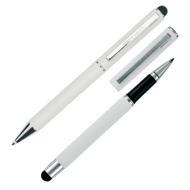 Logotrade promotional giveaway picture of: Writing set ballpoint pen & roller soft touch CLAUDIE
