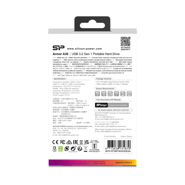 Logotrade business gift image of: Hard Disc Silicon Power Armor A30 2TB