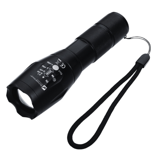 Logo trade advertising products image of: Flashlight DELGADA Schwarzwolf