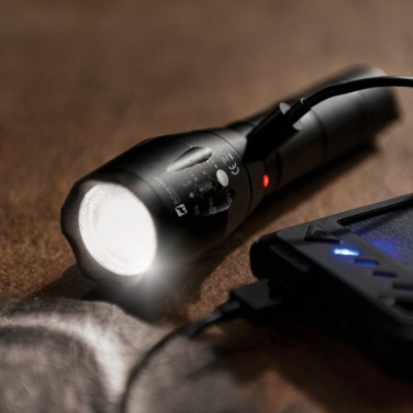 Logo trade promotional gifts image of: Flashlight DELGADA Schwarzwolf