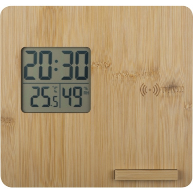 Logotrade promotional giveaway image of: Bamboo weather station GRANADA