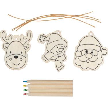 Logotrade promotional item image of: Christmas tree tag painting set DRESDEN