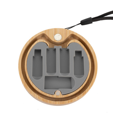 Logotrade corporate gift image of: 4in1 cable in wooden case, LH-ZM01