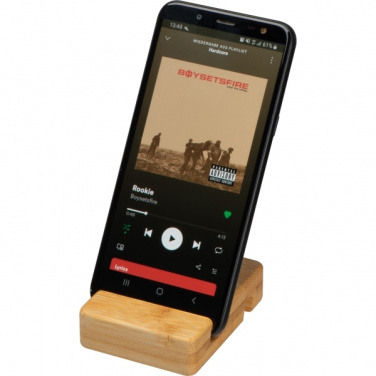 Logotrade promotional giveaway picture of: Bamboo smartphone holder SAN SEBASTIAN