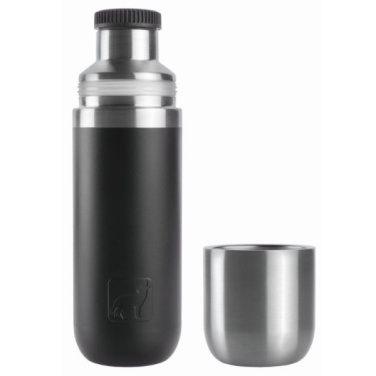 Logo trade corporate gifts image of: Vacuum bottle DINARA Schwarzwolf