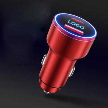 Logotrade promotional product picture of: Car charger with enlighted logo for engraving