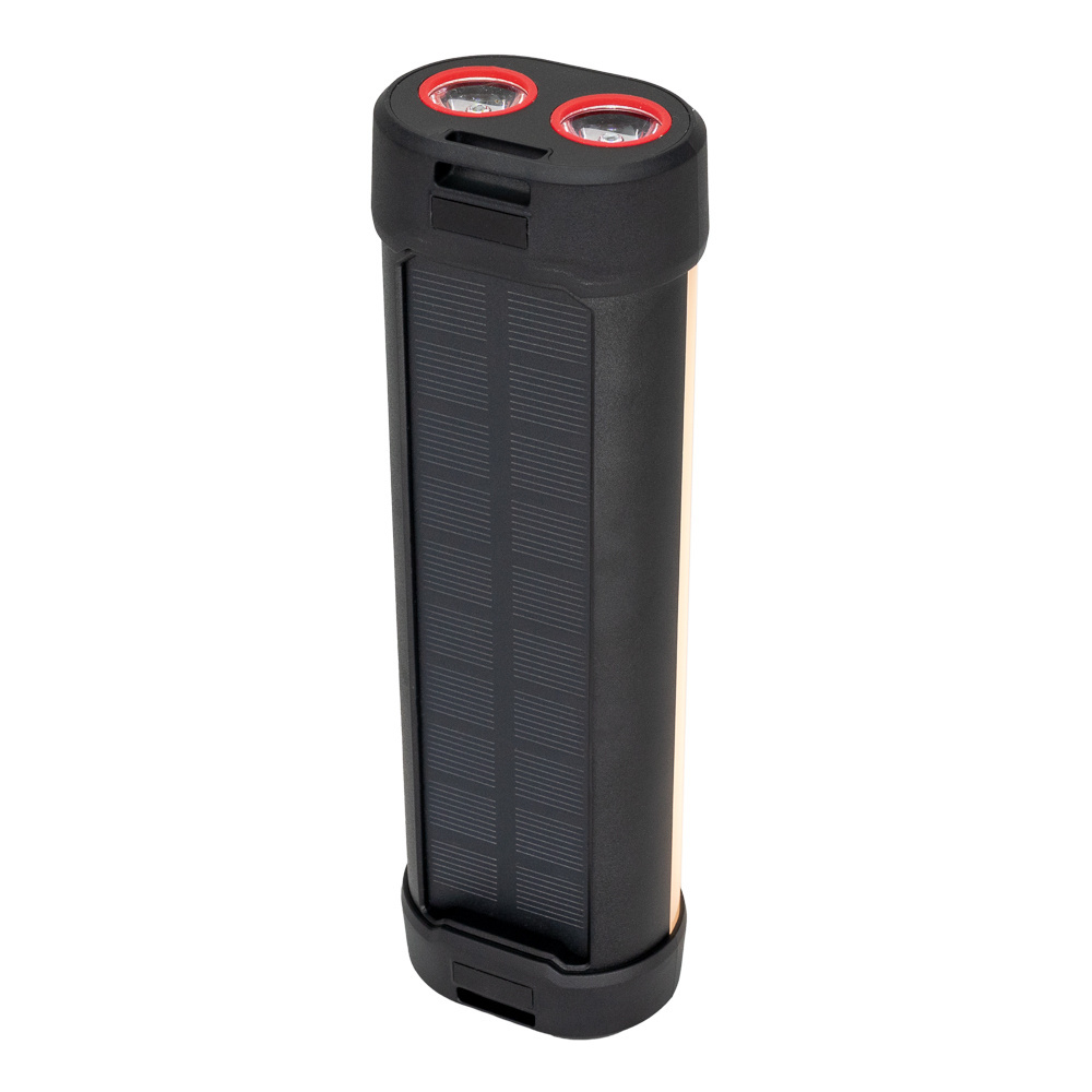Logo trade advertising product photo of: Solar flashlight with power bank, ES982