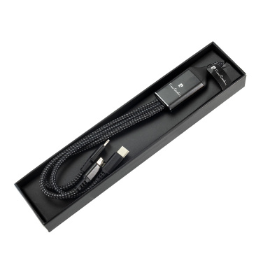 Logotrade promotional product picture of: 3 in 1 cable with elighted logo Pierre Cardin