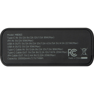 Logotrade promotional merchandise picture of: Power bank 20 000 mAh MARABELLA MoLu