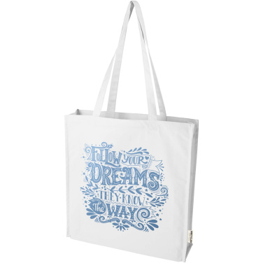 Logo trade corporate gifts picture of: Florida 270 g/m² GRS recycled gusset tote bag 14L