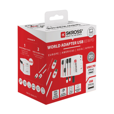 Logotrade promotional merchandise image of: SKROSS World Travel Adapter MUV 65W PD with USB C Cable