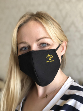 Logo trade promotional products image of: BLACK-BLACK cotton face mask 140116500
