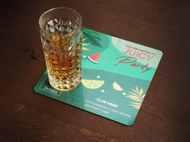 Logo trade promotional product photo of: Set of 4 PUZZLE glass coasters 1835117