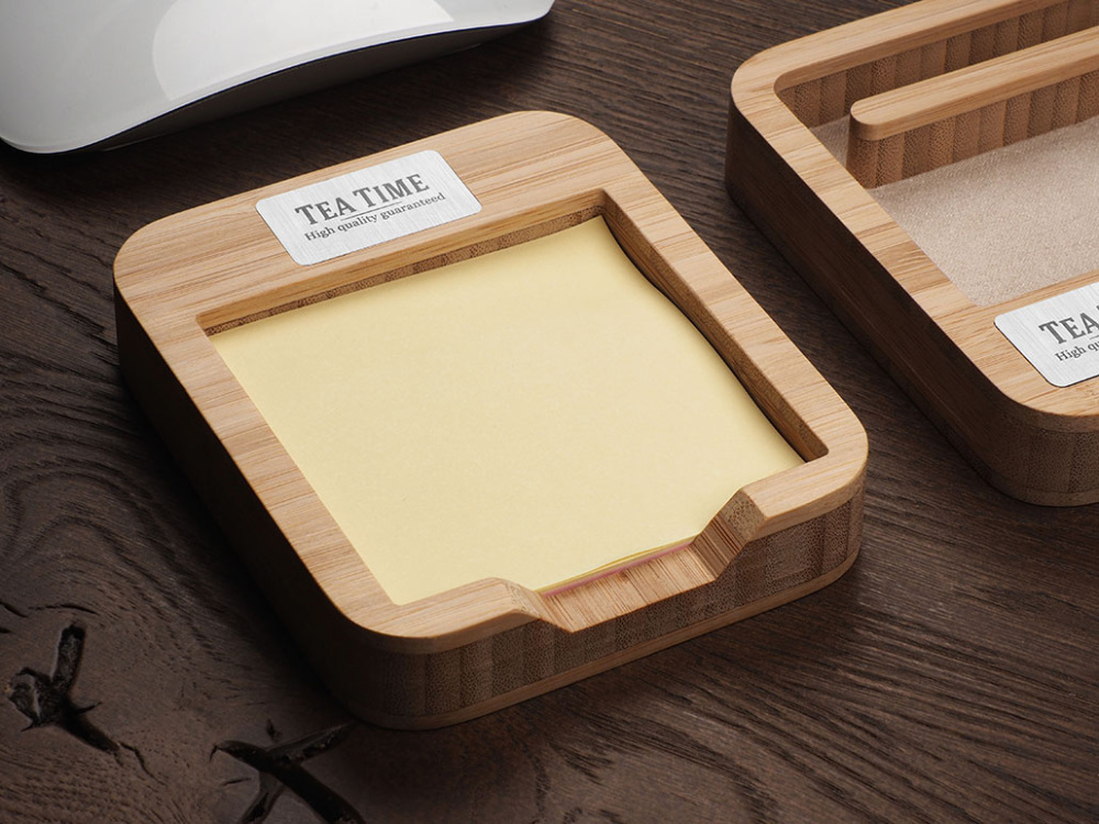 Logo trade corporate gifts picture of: Wooden memo card box 1832292