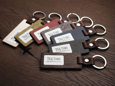Logo trade promotional giveaway photo of: Wooden keyring 1853121
