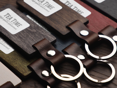 Logo trade promotional item photo of: Wooden keyring 1853121