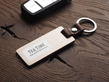 Logo trade promotional products image of: Wooden keyring 1853121