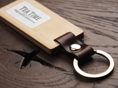 Logo trade promotional merchandise photo of: Wooden keyring 1853292