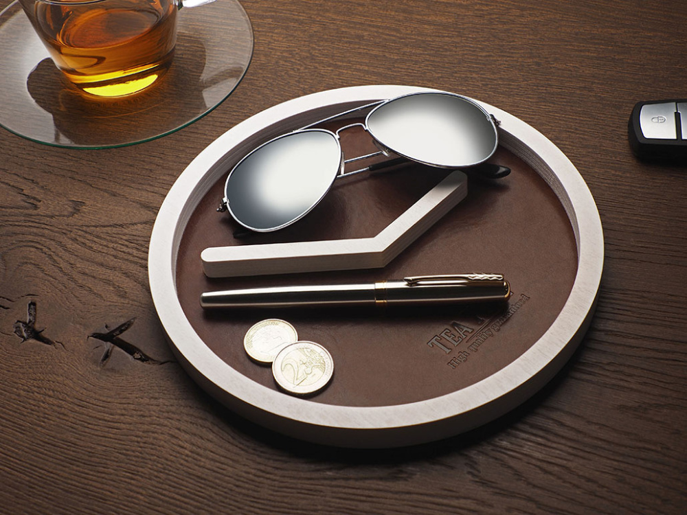 Logo trade corporate gifts image of: Wooden desk organiser 1851121