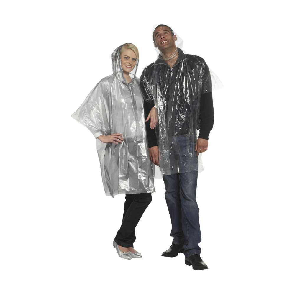 Logo trade promotional item photo of: Clear poncho/raincoat