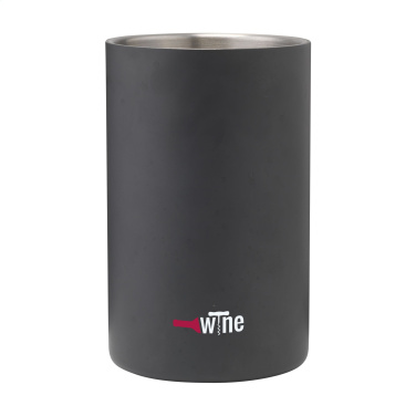 Logo trade promotional gifts picture of: CoolSteel Black wine cooler