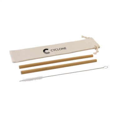 Logo trade promotional products image of: ECO Bamboe Straw Set bamboo straws