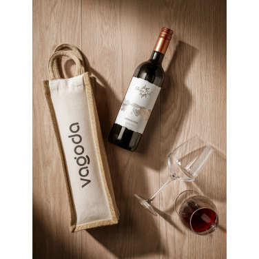 Logo trade promotional item photo of: Jute Canvas Wine Bag