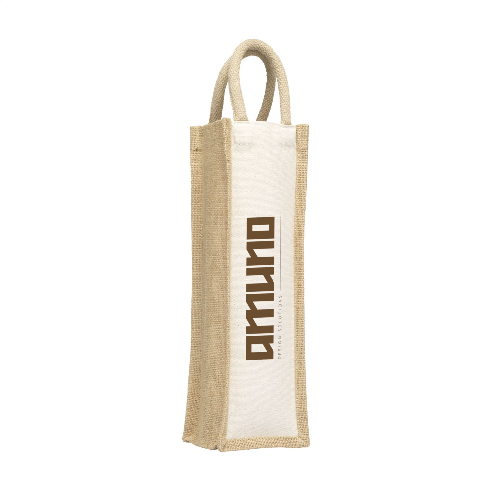 Logo trade corporate gifts image of: Jute Canvas Wine Bag