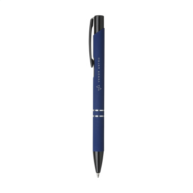 Logo trade promotional giveaways image of: Ebony Rubberised pen