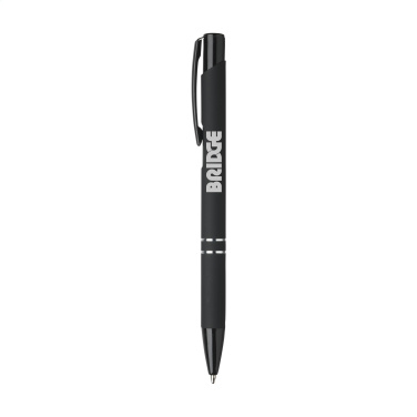 Logo trade promotional items picture of: Ebony Rubberised pen