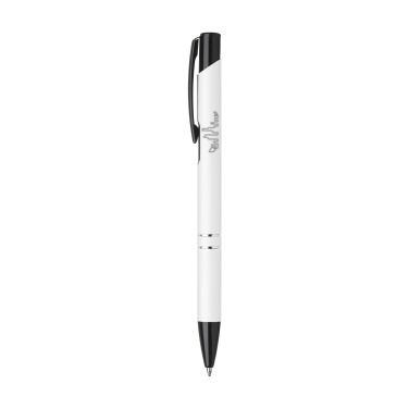 Logo trade promotional giveaways picture of: Ebony Rubberised pen