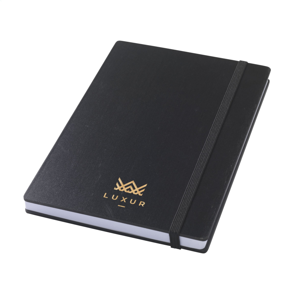 Logotrade promotional product picture of: Bamboo Journal Naked Spine Paper Notebook Black A5