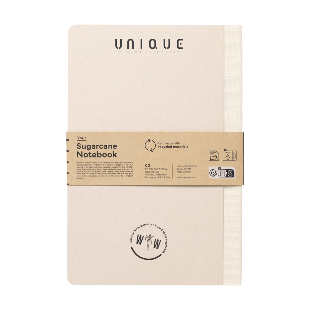 Logotrade advertising product picture of: Sugarcane Paper Notebook A5