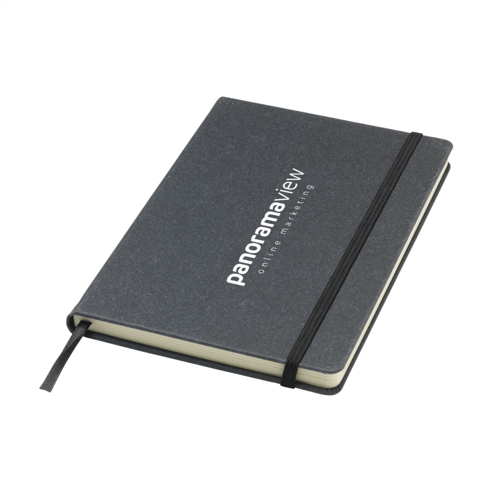Logo trade promotional items picture of: Montana Recycled Leather Paper Notebook A5