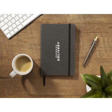 Logo trade corporate gifts picture of: Montana Recycled Leather Paper Notebook A5