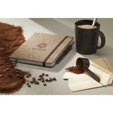 Logo trade promotional item photo of: CoffeeGround Cork Paper Notebook A5