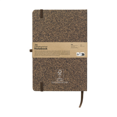 Logo trade promotional item photo of: CoffeeGround Cork Paper Notebook A5