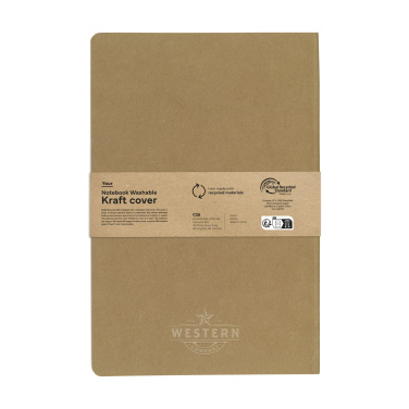 Logotrade promotional merchandise image of: Paper Notebook GRS Washable Kraft Cover A5