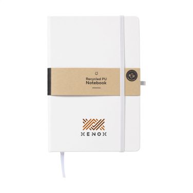 Logo trade corporate gifts image of: Recycled GRS PU Paper Notebook A5