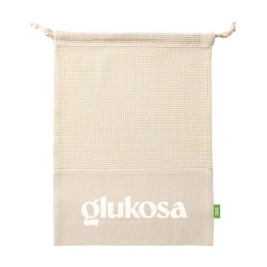 Logo trade promotional items image of: Natura Organic GOTS Mesh Bag (120 g/m²) fruit bag