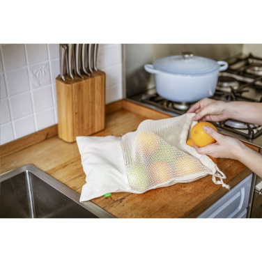 Logo trade corporate gifts picture of: Natura Organic GOTS Mesh Bag (120 g/m²) fruit bag