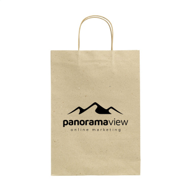 Logo trade promotional gifts image of: Leaf It Bag recycled grass paper (120 g/m²) L
