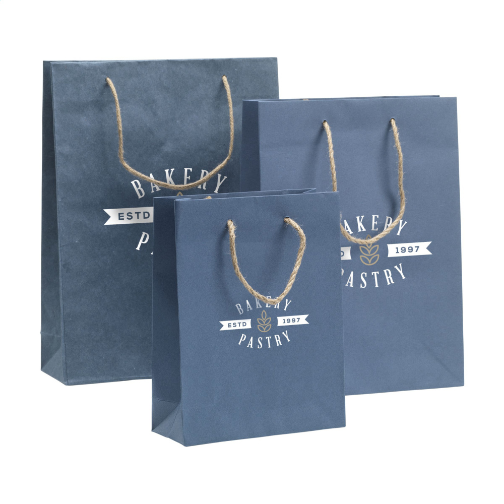 Logo trade promotional giveaways picture of: Leaf It Bag recycled with jeans fibres (180 g/m²) M