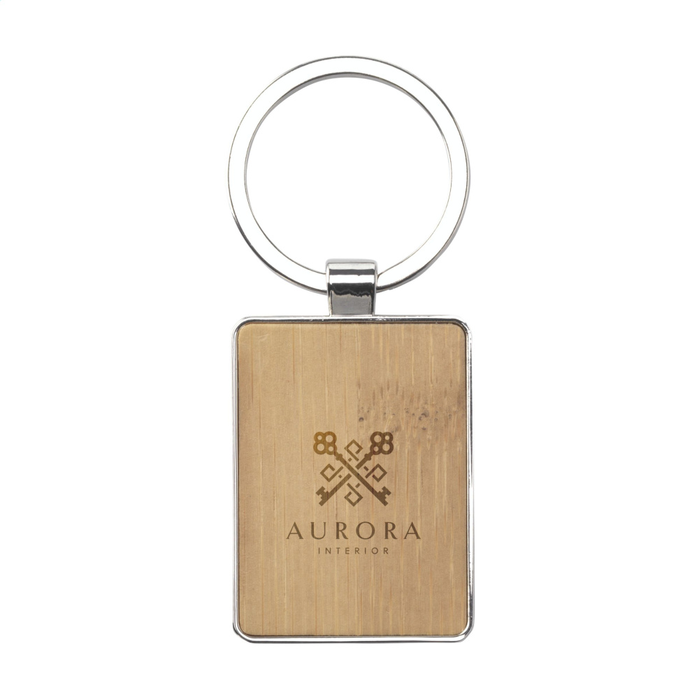 Logo trade corporate gift photo of: Bamboo Key Rectangle keyring