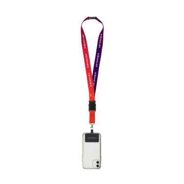 Logo trade business gifts image of: Lanyard Promo Complete Sublimatie RPET 2 cm with Patch
