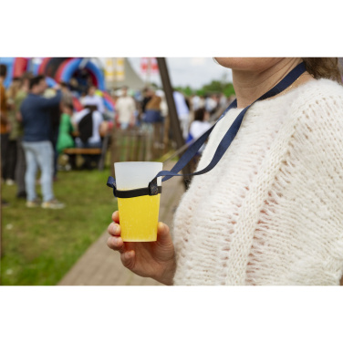 Logotrade promotional gift picture of: Lanyard Sublimation RPET 1.5 cm with Cup holder